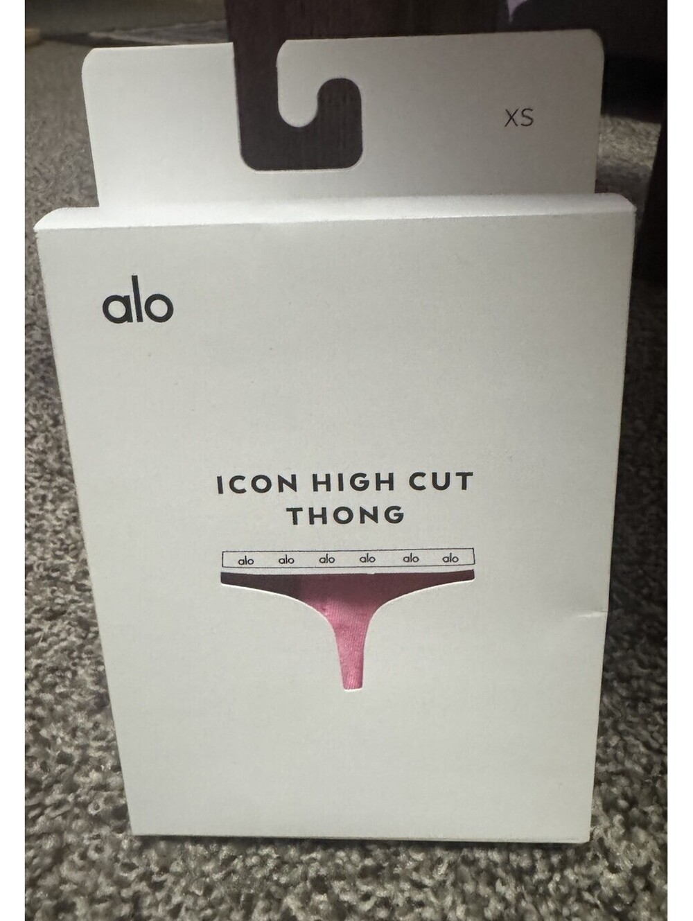 Alo Yoga Icon High Cut Thong Panties High Rise Pink XS Modal Stretch A0132W